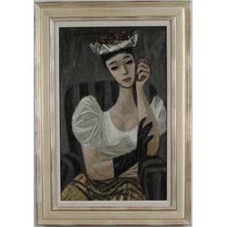 FLETCHER MARTIN (American, 1904-1979) "THE FLOWERED HAT".