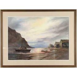 JAMES A. CAMLIN (American, 1918-1982) TRANQUIL MAINE COVE.