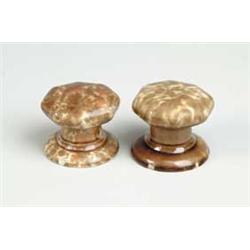 FLINT ENAMEL PAIR OF DOORKNOBS.