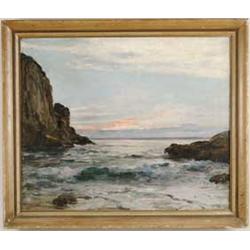 HOWARD RUSSELL BUTLER (American, 1856-1934) "MAINE CLIFFS AT DAWN".