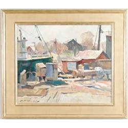 CHARLES MOVALLI (American, 1945-) THE BOATYARD.