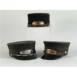 THREE RAILROAD HATS.