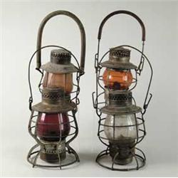 FOUR RAILROAD LANTERNS.