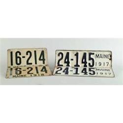 TWO PAIR OF MAINE LICENSE PLATES.