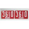 Image 1 : PAIR OF LICENSE PLATES.