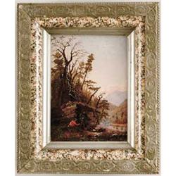ATTR. TO W.T. RUSSELL SMITH (American, 1812-1896) HUNTERS CABIN.
