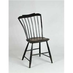 BLACK PAINTED WINDSOR STEP DOWN CHAIR.
