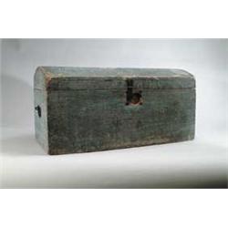 BLUE PAINTED DOME TOP BOX.