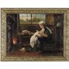 Image 1 : VAN VEEN (Dutch?, 19th/20th Century) INTERIOR SCENE WITH MOTHER AND CHILDREN.