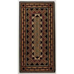 OUTSTANDING GEOMETRIC HOOKED RUG.