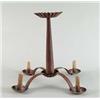 Image 1 : 4- BRANCH PAINTED TIN CANDLE CHANDELIER.