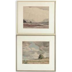 LYONS WILSON (British, 1892-) TWO LANDSCAPES.