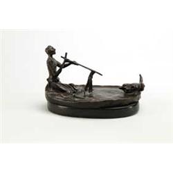 RECAST CHARLES RUSSELL BRONZE.