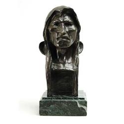 FREDERICK REMINGTON BRONZE RECAST "THE SAVAGE".