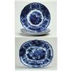 Image 1 : FLOW BLUE: SMALL PLATTER AND THREE PLATES.