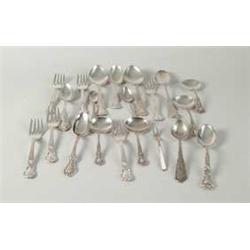 21 STERLING FLATWARE PIECES.