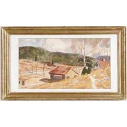 JOHN HARE (American, 20th Century) FALL NEW ENGLAND LANDSCAPE.