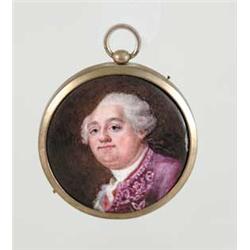 SMALL ROUND PAINTING ON METAL OF LOUIS PHILLIPE.
