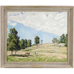JAMES GOODWIN McMANUS (American, 1882-1958) NEW ENGLAND PASTORAL LANDSCAPE.