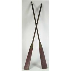PAIR OF PAINTED OARS.