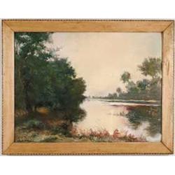 CHAUNCEY FOSTER RYDER (American, 1868-1949) SUNLIT POND.