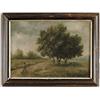 Image 1 : S. MAROIS (American, 19th Century) PRIMITIVE NEW ENGLAND LANDSCAPE.
