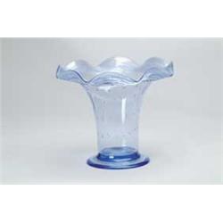FINE ART GLASS BLUE VASE.
