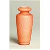 Image 1 : SALMON COLORED SATIN GLASS VASE.