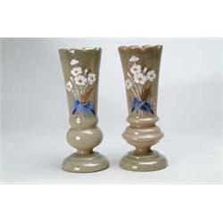 PAIR BRISTOL GLASS VASES.