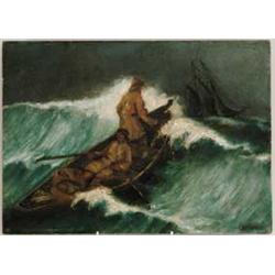 V.M. STEARNS (American, 19th/20th Century) ROUGH FISHING.