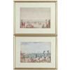 Image 1 : UNSIGNED (American, 20th Century) PAIR OF BEACH SCENE SKETCHES.