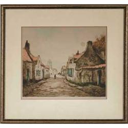 LUCIEN DASSELBORNE (French, 1873-1952) "THE CHURCH ROAD".