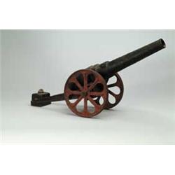 OLD CAST IRON TOY CANNON.