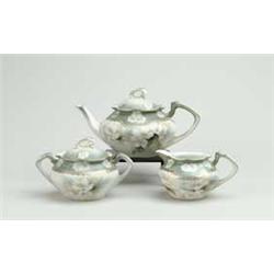 THREE PIECE R. S. PRUSSIA TEA SET.