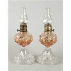 PAIR OF MINIATURE KEROSENE LAMPS.