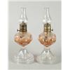 Image 1 : PAIR OF MINIATURE KEROSENE LAMPS.