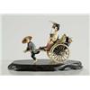 Image 1 : MINIATURE IVORY? RICKSHAW WITH TWO MEN.