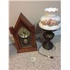 Image 1 : Vintage Clock & Tiffany Style Lamp