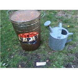 Vintage Shortening Can & watering Can