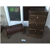 Image 1 : Vintage footstool & 3 drawer side table