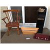 Image 1 : Antique chair, shelves & wood shelf