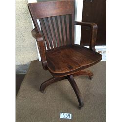Antique  wood office chair