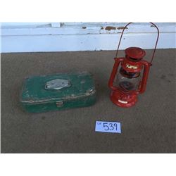 Vintage Tackle Box & lantern