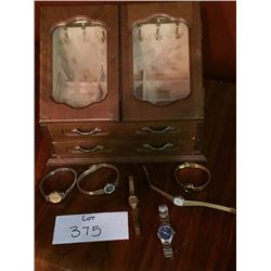 Vintage Jewellery box & watches