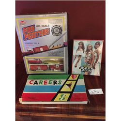 Vintage puzzle, game, electric train