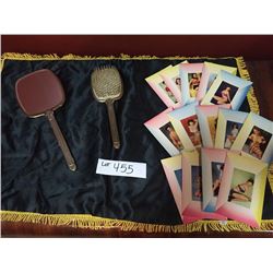 Vintage Mirror/ Brush Set / Postcards