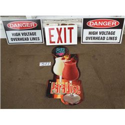Exit / Danger / Island Oasis Signs