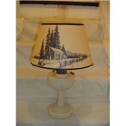 Lincoln Drape Aladdin Lamp w/ Log Cabin Shade