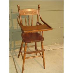 Wood Pressed Back Childs High Chair