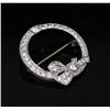 Image 1 : Platinum and Diamond Circular Ribbon Brooch